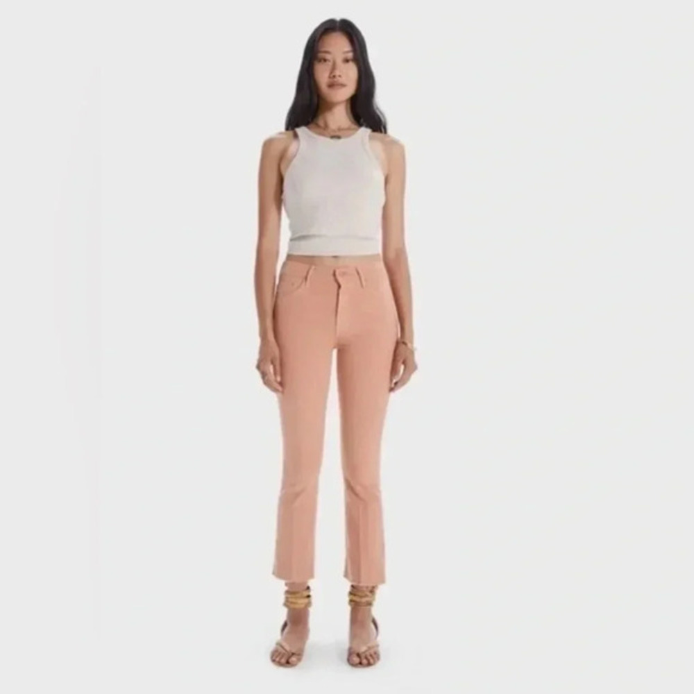 Mother The Insider Ankle Fray Chalk It Up Terracotta Jeans Size 26 B548
